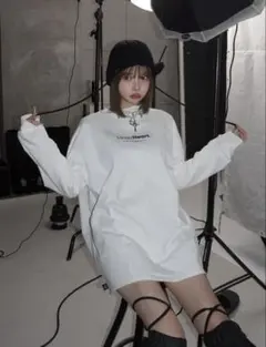 Darich ダーリッチ ハートモチーフ ロングTシャツ ワンピース風 FREEのサムネイル