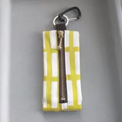 ハンドメイド マチ付き マルチポーチ カラビナ金具付き ミニポーチ お散歩⑮