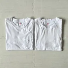 ヘインズ ジャパンフィットプレミアム クルーネックポケットTシャツ M 2点