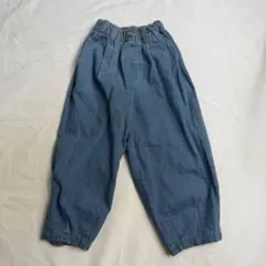 デニムブルー ハイウエストワイドパンツ　size 110