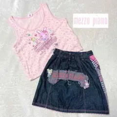 平成レトロ】mezzo piano ノースリーブ セットアップ ミミポポ - メルカリ