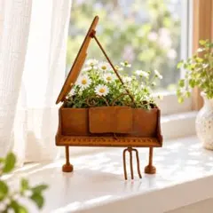ピアノ型 プランター アンティーク 植木鉢 ガーデン オブジェ インテリア