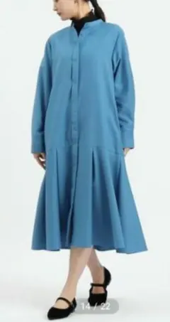 【美品】オペークドットクリップ　ロングワンピース