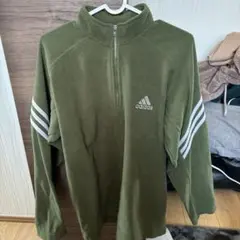 adidas オリーブ ハーフジップ トレーナー M
