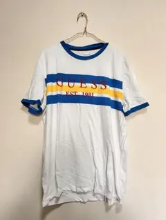 GUESS 刺繍　リンガーTシャツ　M