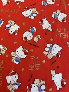 サンリオ　ハローキティ コットン生地 赤2018年平成レトロ