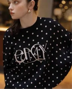 エイミーイストワール♡新品 ロゴバイカラーニットドットプルオーバー F