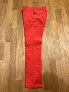 ★キャロウェイ 赤 コーデュロイパンツ 刺繍入り スリムフィット★