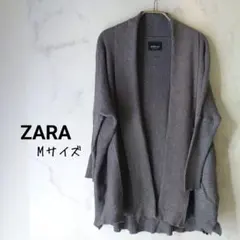 ZARA グレー リブニットカーディガン Mサイズのサムネイル