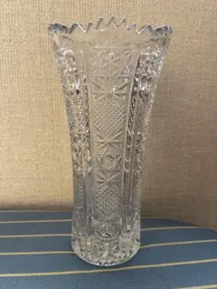 クリスタルガラス 花瓶 昭和・レトロ　新品、未使用