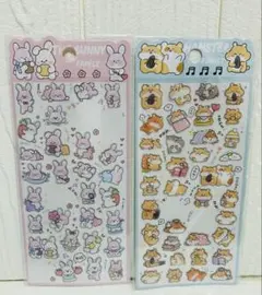 ウサギとハムスター シールセット 2枚　おすそ分けシール