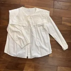 ZARA. コットン 長袖シャツ レース付き