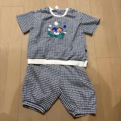 モイモルン　90 100 ギンガムチェック セットアップ 半袖Tシャツ パンツのサムネイル