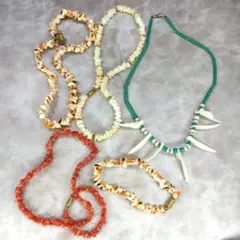 【貝殻】ネックレス4個とブレスレットセット