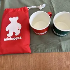 【新品未使用】MIKI HOUSE 子ども用コップセット 赤緑