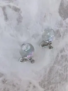 オーロラしゃぼんの耳飾り　金具選択可　受注製作