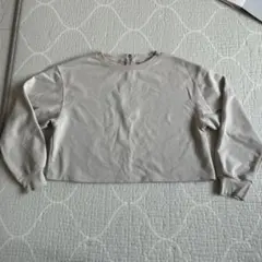 GU ベージュ クロップドトップス バックジップ