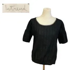 美品　Intrend イントレンド　マックスマーラ　トップス　黒　レース　半袖