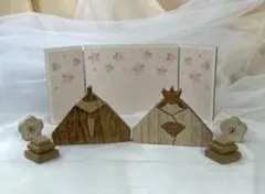 木製ひな人形セット ひな祭り 雛人形 オブジェ