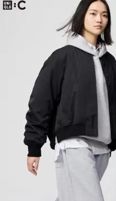 ユニクロ/UNIQLO:Cボマージャケット黒　XL