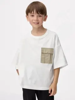 GU KIDS ドライポケットボクシーT 5分袖 ホワイトのサムネイル