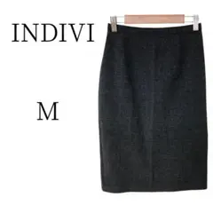 ★美品 INDIVI インディヴィ グレー ひざ丈 タイトスカート M