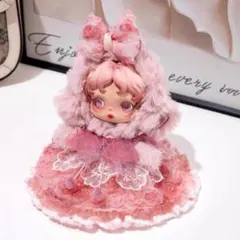 10cmぬい服　スカルパンダ SKULLPANDA SP 着せ替え ピンクドレス