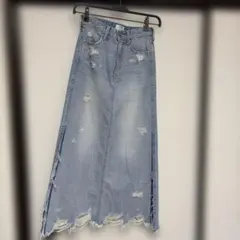 GYDA ダメージ加工 ロングスカート