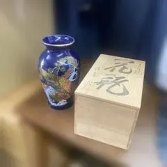 九谷焼 花瓶 孔雀 牡丹 金彩 1978年 記念品