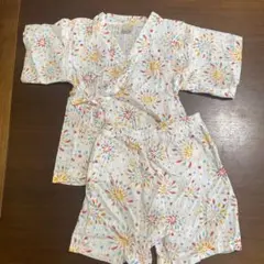 プティマイン 花火柄甚平 110cm 上下セット　美品