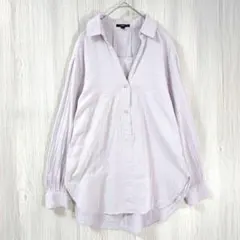 DHC 綿100% ダブルガーゼ スキッパーシャツ 薄紫 Ｓ チュニック丈 長袖のサムネイル