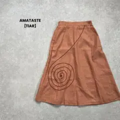 a631＊AMATASTE フレアスカート　オレンジ【11AR】大きいサイズ
