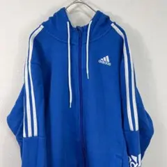 adidas アディダス ラグラン パーカー 青