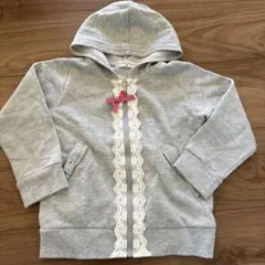 薄手グレー フード付きパーカー 110