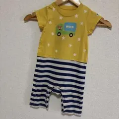 ミキハウス くま トラックプリントロンパース