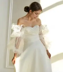 パフスリーブ 取り外し袖 つけ袖 エアリーチュール ウェディング結婚式