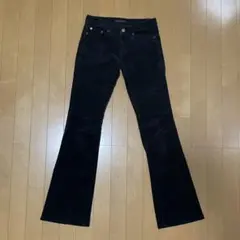 フレアパンツ コーデュロイ 黒 古着 【即購入OK】