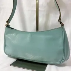 【希少】グッチ アクセサリーポーチ マイクロシマ レザー ブルー ワンショルダー