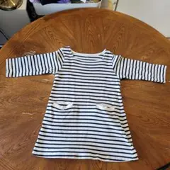 【値下げ】ストライプ 七分袖 ワンピース 110