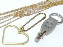 キーリング キーホルダー ネックレス アクセサリーパーツ 4点セット