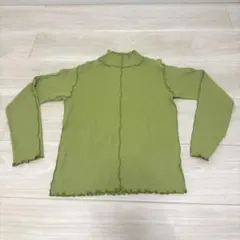 RETRO GIRLオリーブグリーン フリル付きハイネック長袖