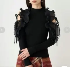 【新品タグ付き‼️】SNIDEL フリルスリーブニットプルオーバー