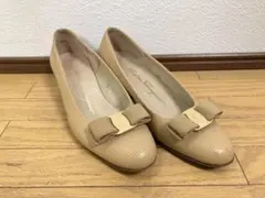 サルヴァトーレフェラガモ パンプス リボン ベージュ 靴 6