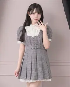 NICE CLAUP シャツレイヤード半袖ニットワンピース グレー - メルカリ