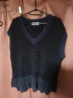 GoldenBearゴールデンベア ネイビー ニットベスト Lサイズ