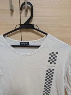 COMME CA ISM Tシャツ ホワイト チェッカーフラッグ柄 Mのサムネイル
