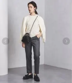 ユナイテッドアローズ サキソニースリムパンツ グレー ストレッチ M スーツ