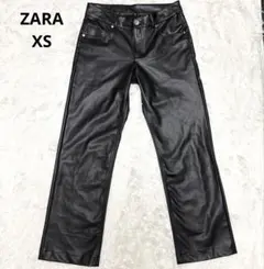 ZARA フェイクレザーパンツ　黒　裏起毛　おしゃれ　XS