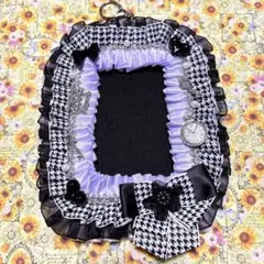 硬質ケースデコ　トレカケース　痛ロゼット　ロゼット　オタ活　推し活グッズ　黒