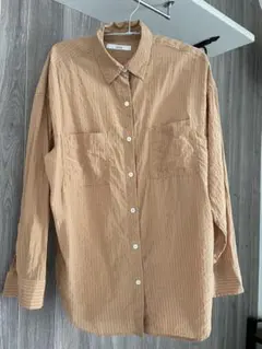 【ルンルン様専用】relume ストライプ柄 ベージュ 長袖シャツ